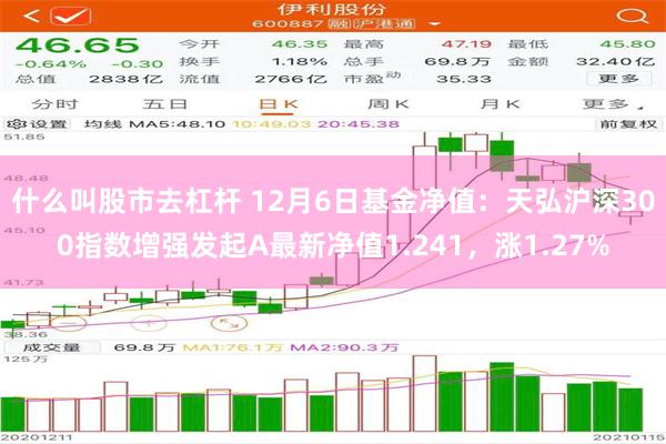 什么叫股市去杠杆 12月6日基金净值：天弘沪深300指数增强发起A最新净值1.241，涨1.27%