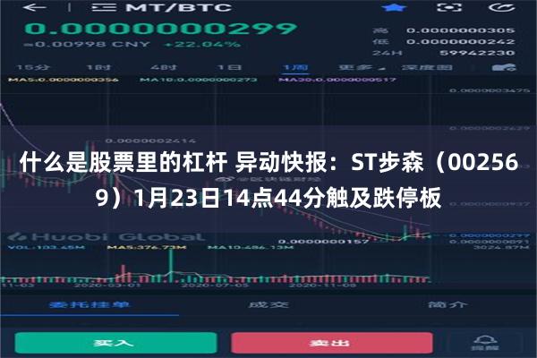 什么是股票里的杠杆 异动快报：ST步森（002569）1月23日14点44分触及跌停板